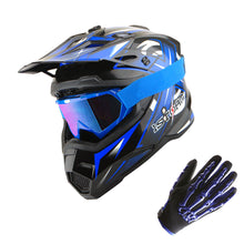 1Storm Youth Kids Motocross Helmet BMX MX Bike Helmet Teenager Racing Style Youth_HF801 + Goggles + Skeleton Glove Bundle