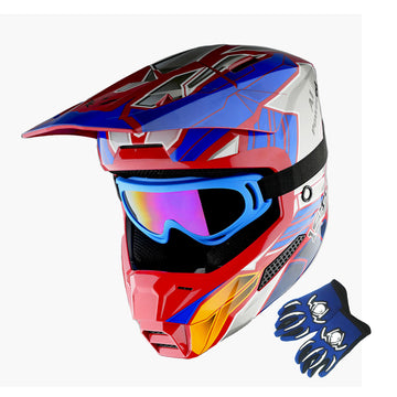 1Storm New Youth Kids BMX MX Bike Helmet Motocross Helmet Teenager T602 + Goggles + Gloves Bundle