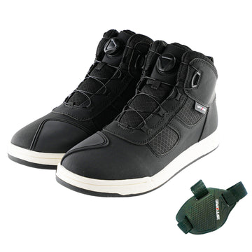 1Storm Men & Women Motorcycle Boots Micro Fiber Leather Street bike Casual Anti-Slip + Extra Gear Shift Boots Protector BT-HW-009