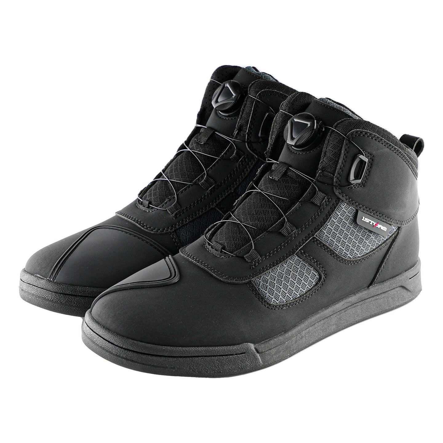 1Storm Men & Women Motorcycle Boots Micro Fiber Leather Street bike Casual Anti-Slip + Extra Gear Shift Boots Protector BT-HW-009