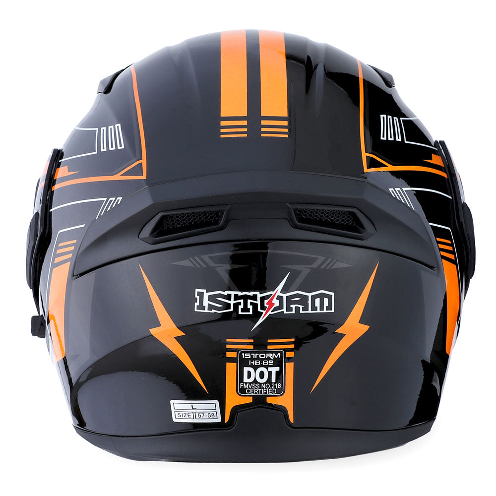 1Storm Motorcycle Modular Full Face Flip up Dual Visor Helmet + Spoiler + Motorcycle Bluetooth Headset: HB89