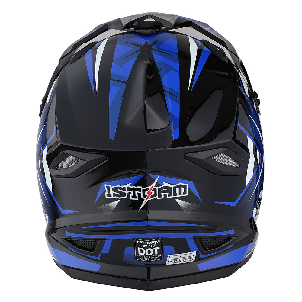 1Storm Youth Kids Motocross Helmet BMX MX Bike Helmet Teenager Racing Style Youth_HF801 + Goggles + Skeleton Glove Bundle