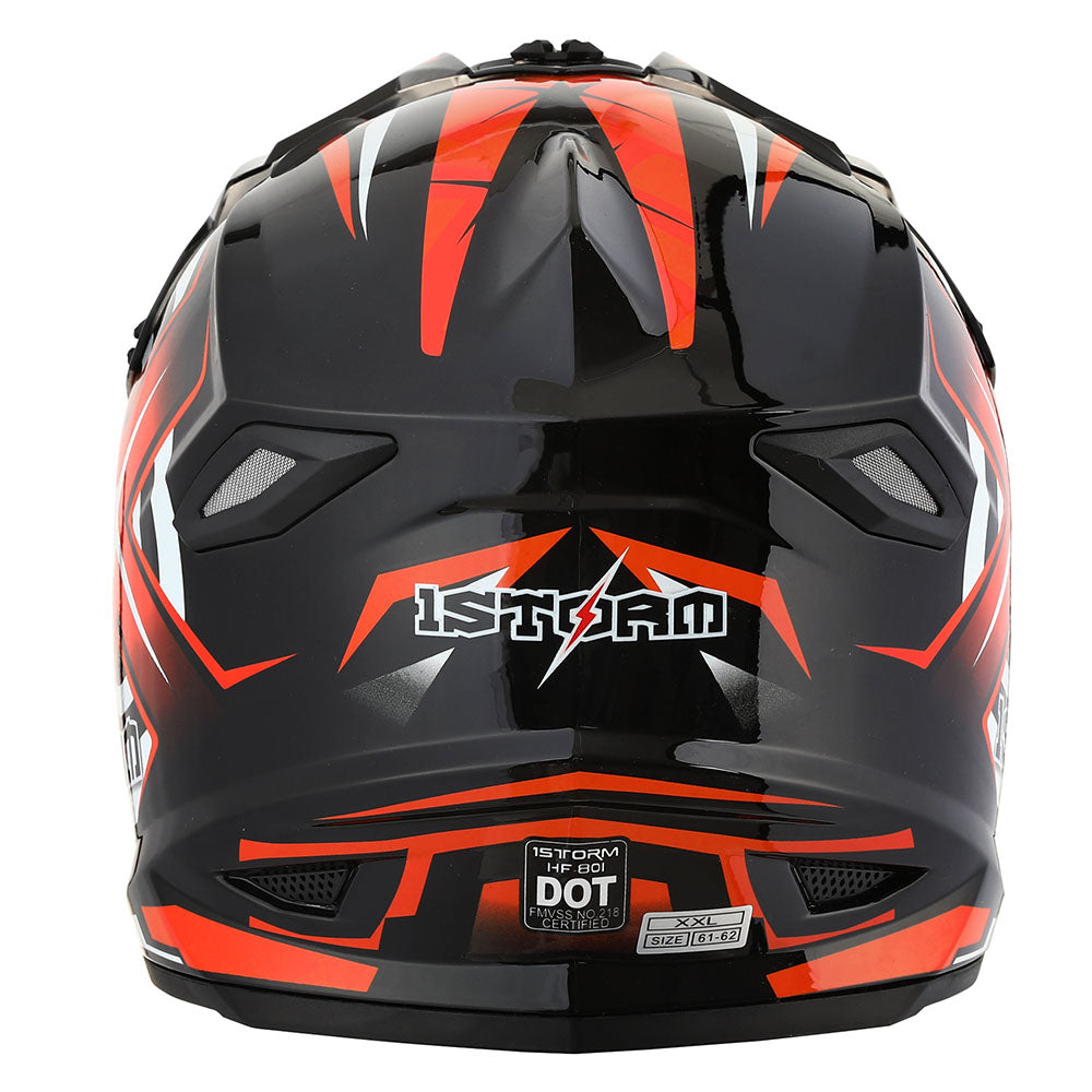 1Storm Youth Kids Motocross Helmet BMX MX Bike Helmet Teenager Racing Style Youth_HF801 + Goggles + Skeleton Glove Bundle