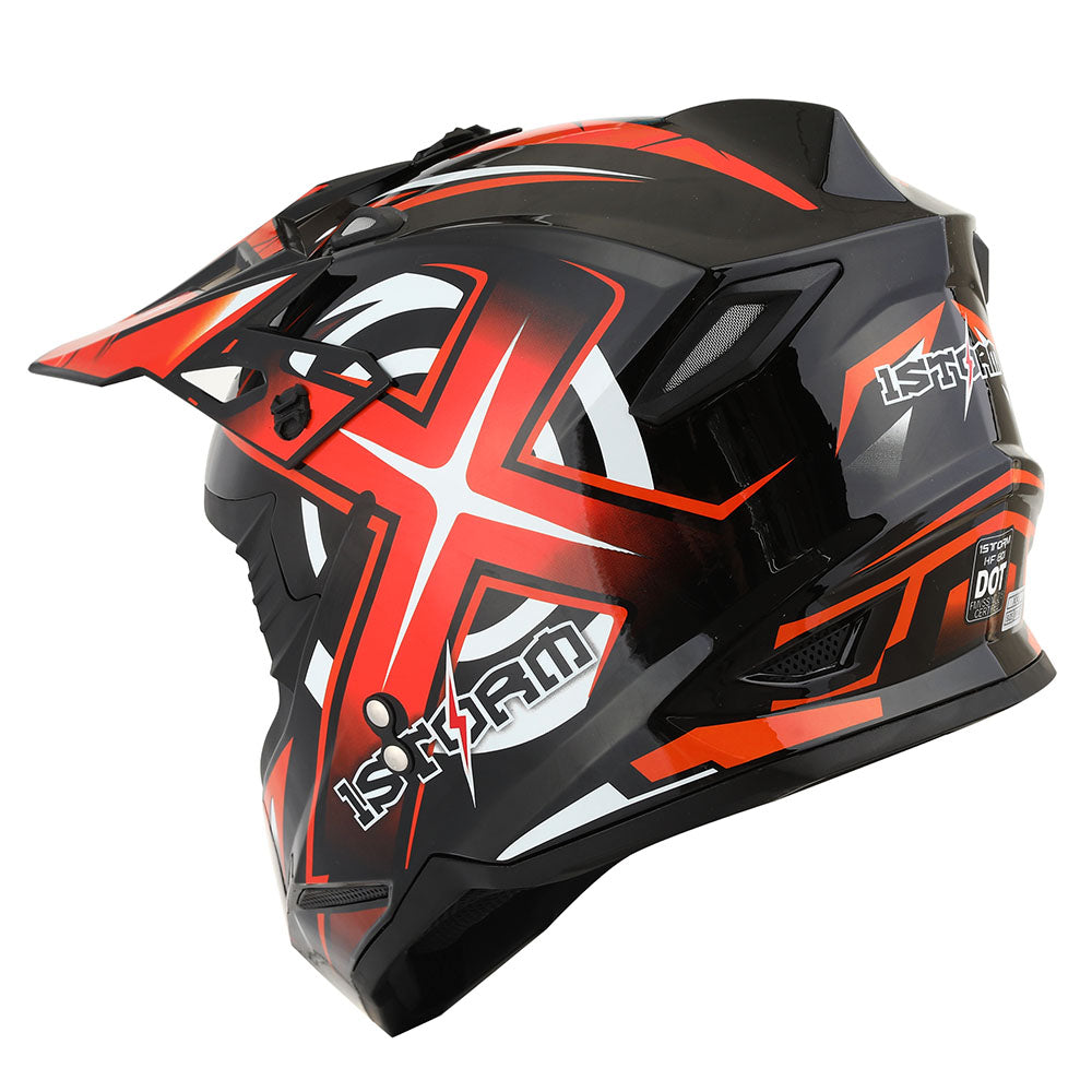 1Storm Youth Kids Motocross Helmet BMX MX Bike Helmet Teenager Racing Style Youth_HF801 + Goggles + Skeleton Glove Bundle