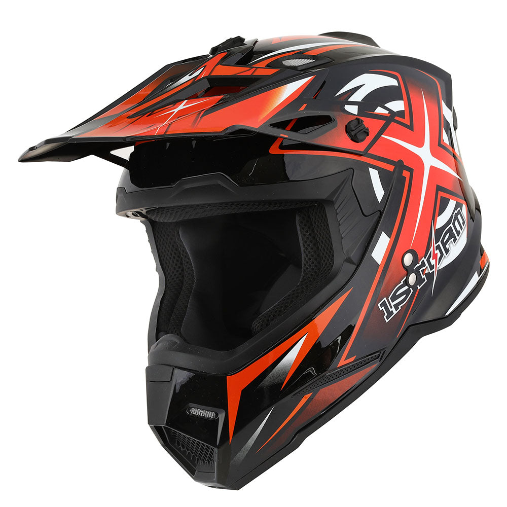 1Storm Youth Kids Motocross Helmet BMX MX Bike Helmet Teenager Racing Style Youth_HF801 + Goggles + Skeleton Glove Bundle