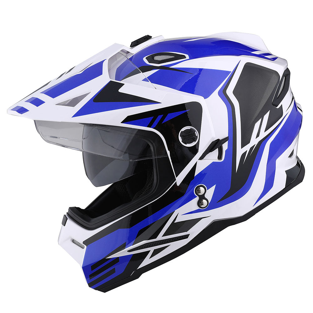 1Storm Youth Kids Dual Sport Dual Visor Motorcycle Motocross Off Road Full Face Helmet Youth_HF802