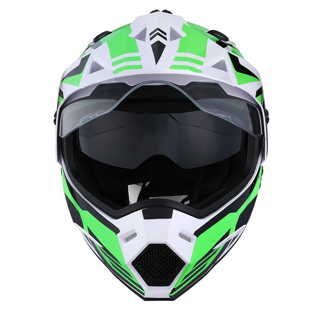 1Storm Youth Kids Dual Sport Dual Visor Motorcycle Motocross Off Road Full Face Helmet: Youth_HF802 + Motorcycle Bluetooth Headset