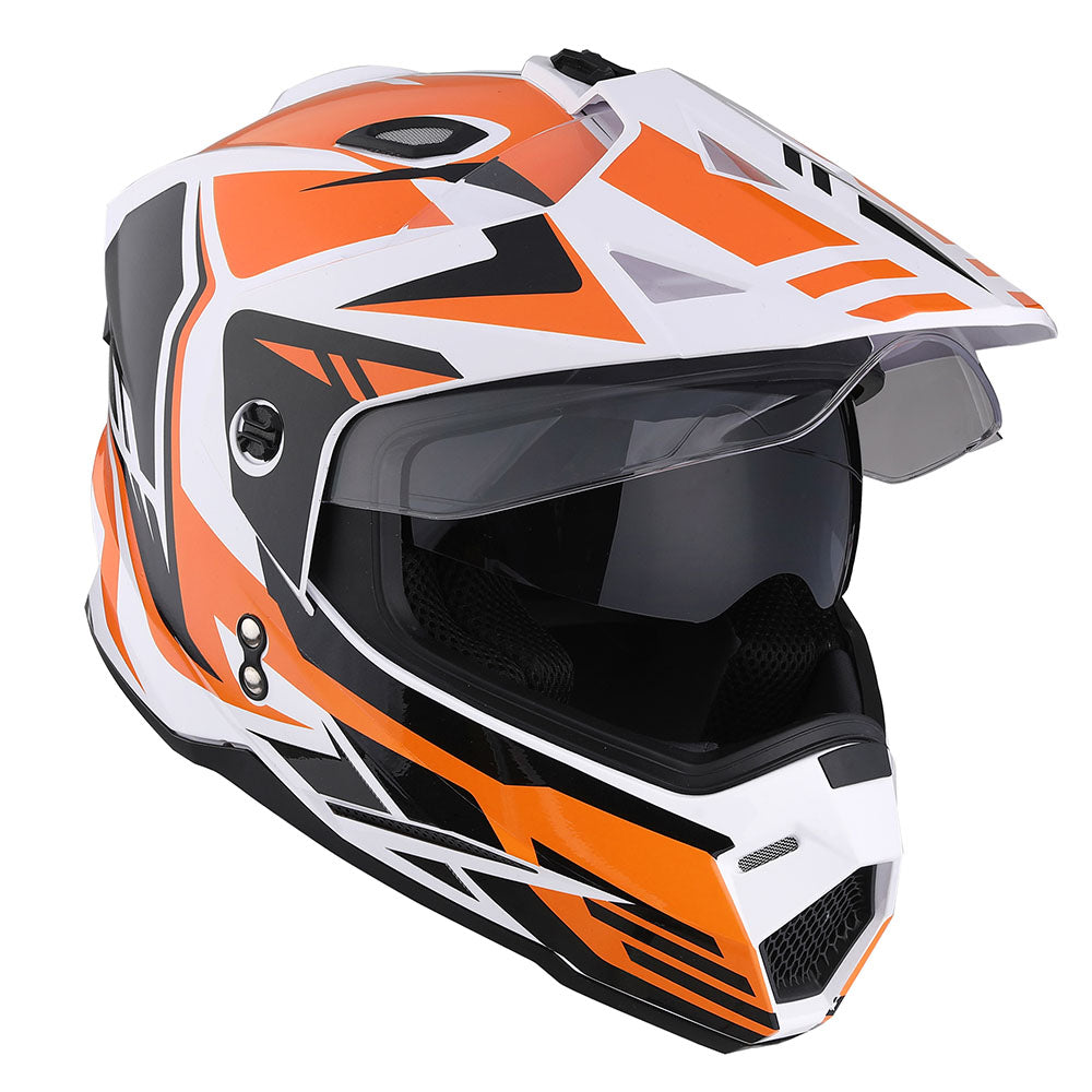 1Storm Youth Kids Dual Sport Dual Visor Motorcycle Motocross Off Road Full Face Helmet Youth_HF802