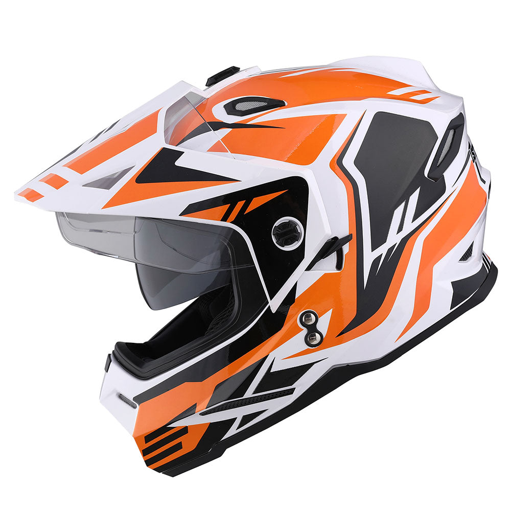 1Storm Youth Kids Dual Sport Dual Visor Motorcycle Motocross Off Road Full Face Helmet Youth_HF802