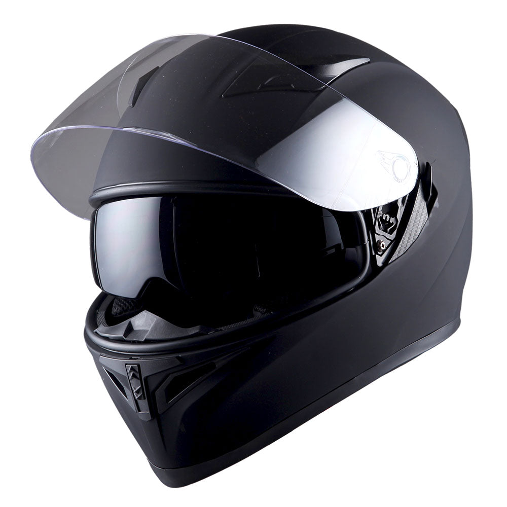 1Storm Motorcycle Dual Visor Full Face Helmet Panther: HJK316clear