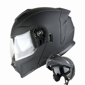 1Storm Motorcycle Street Bike Modular/Flip up Dual Visor Sun Shield Full Face Helmet: HJK920