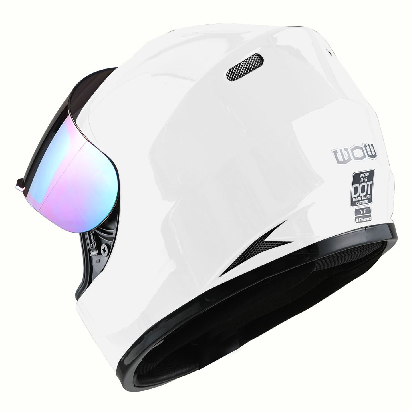 WOW Youth Motorcycle Full Face Helmet Street Bike BMX MX  Kids Shark + MX Skeleton Glove Bundle: HKY-B15