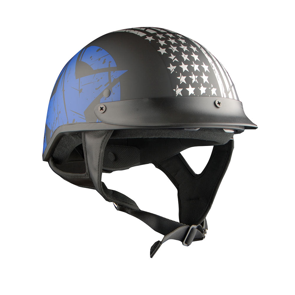 1Storm Motorcycle Half Face Helmet Mopeds Scooter Pilot with retratable Inner Smoked Visor: HKY205V