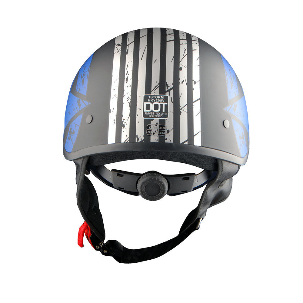1Storm Motorcycle Half Face Helmet Mopeds Scooter Pilot with retratable Inner Smoked Visor: HKY205V