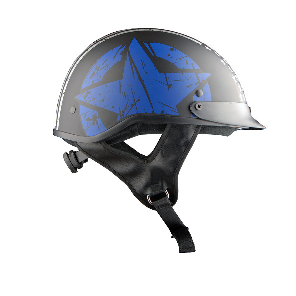 1Storm Motorcycle Half Face Helmet Mopeds Scooter Pilot with retratable Inner Smoked Visor: HKY205V