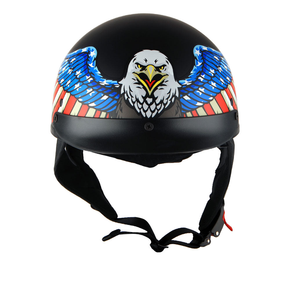 1Storm Motorcycle Half Face Helmet Mopeds Scooter Pilot with retratable Inner Smoked Visor: HKY205V