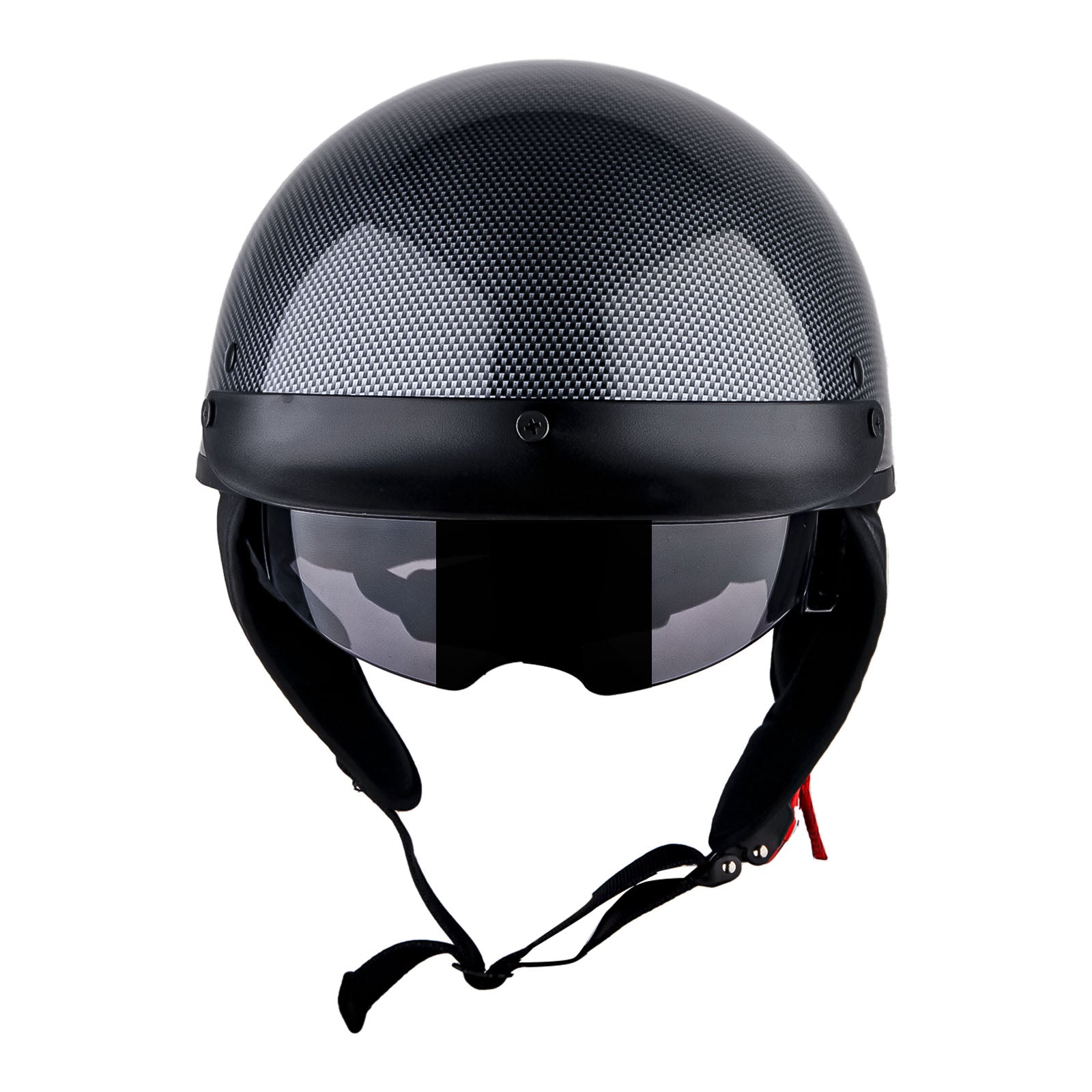 1Storm Motorcycle Half Face Helmet Mopeds Scooter Pilot with retratable Inner Smoked Visor: HKY205V