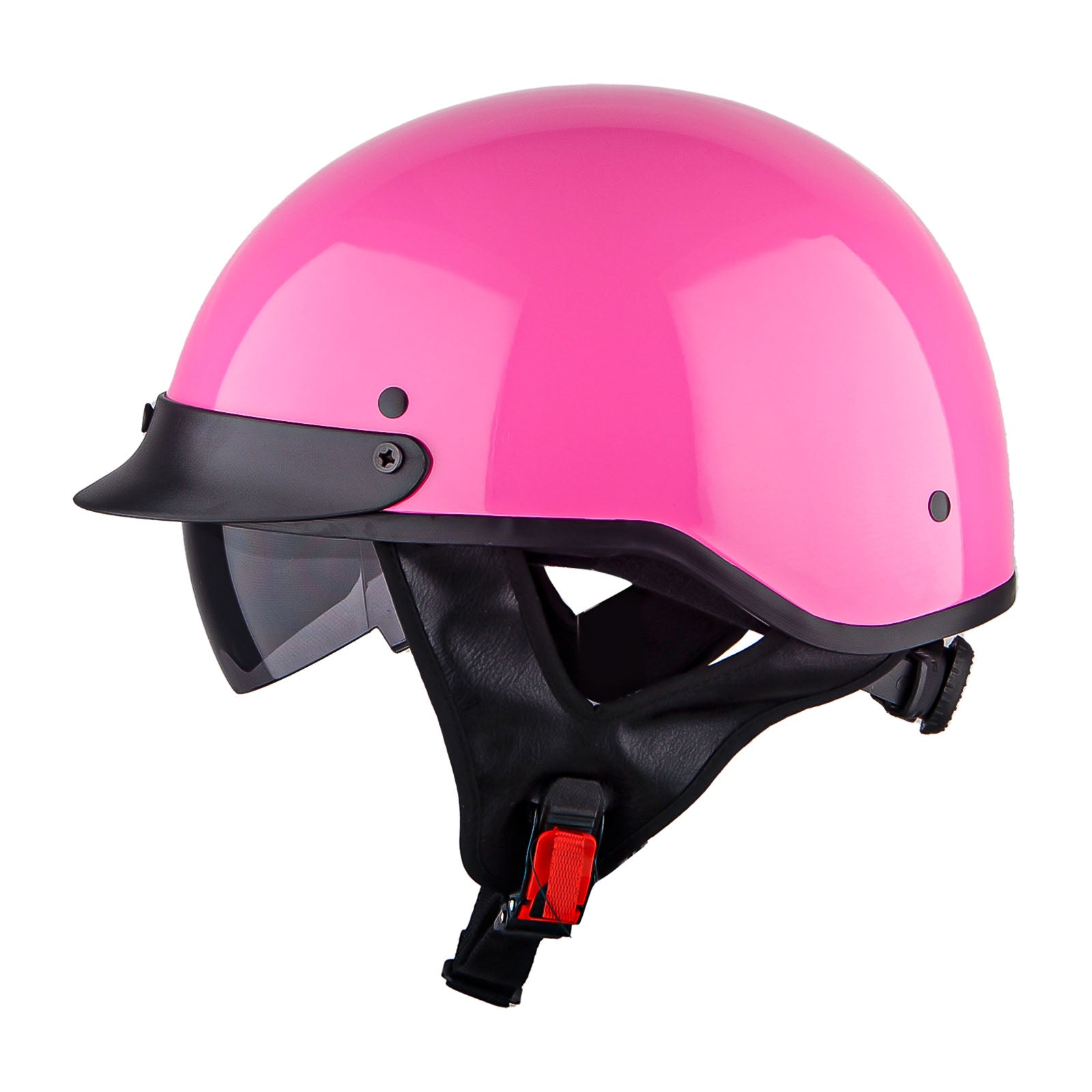 1Storm Motorcycle Half Face Helmet Mopeds Scooter Pilot with retratable Inner Smoked Visor: HKY205V