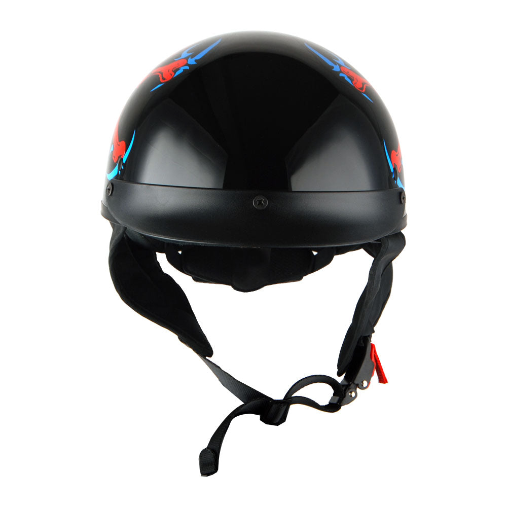1Storm Motorcycle Half Face Helmet Mopeds Scooter Pilot with retratable Inner Smoked Visor: HKY205V