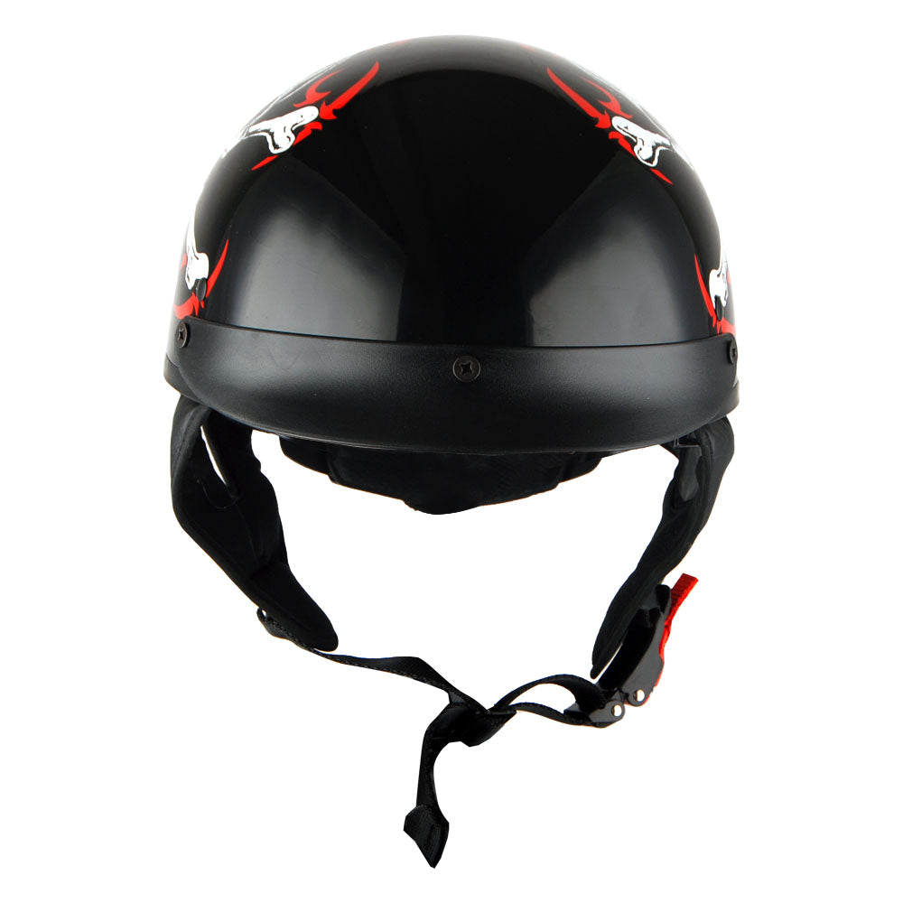 1Storm Motorcycle Half Face Helmet Mopeds Scooter Pilot with retratable Inner Smoked Visor: HKY205V