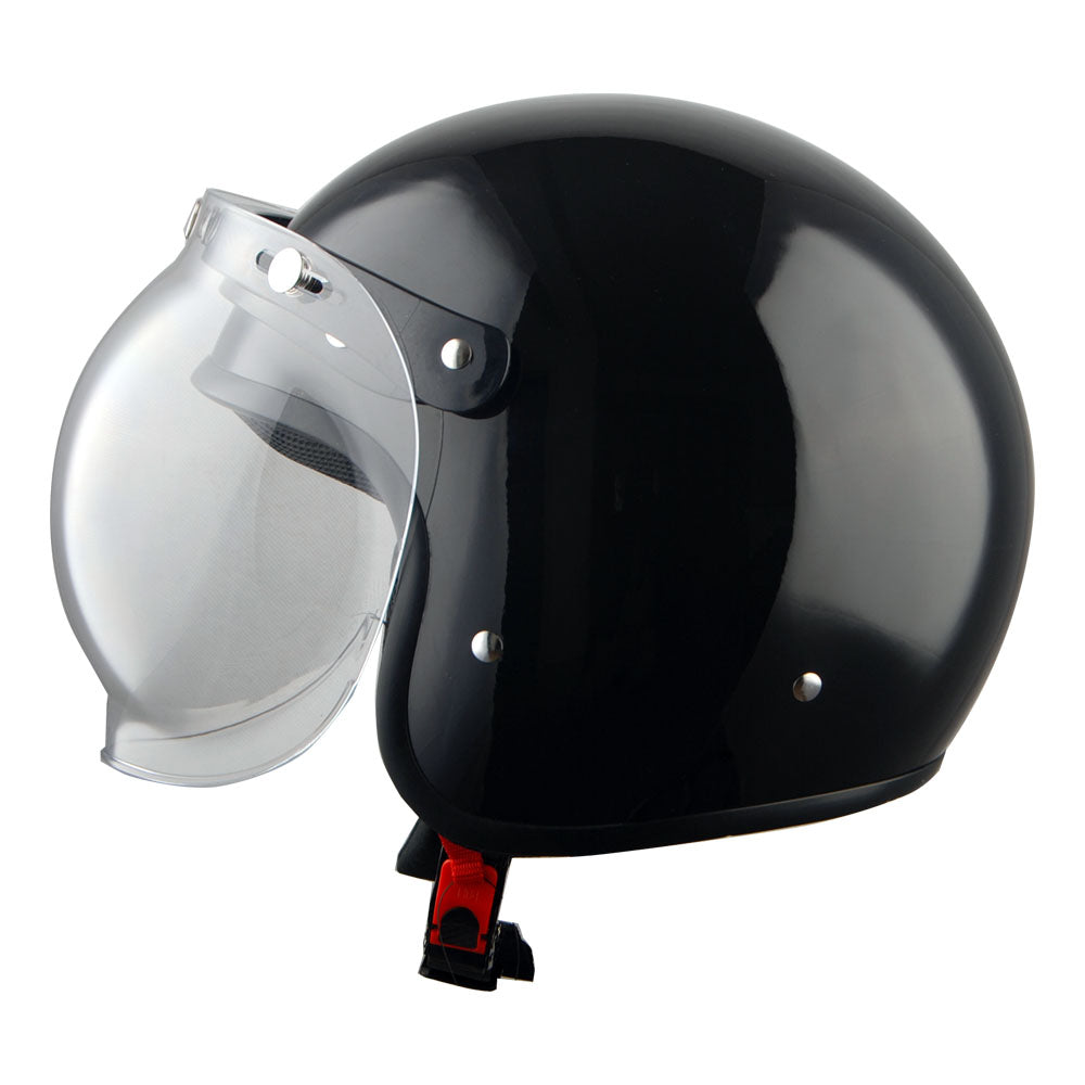 1Storm Motorcycle Open Face Helmet Mopeds Scooter Pilot Half Face Helmet with Detachable Clear Shield: HKY207Clear