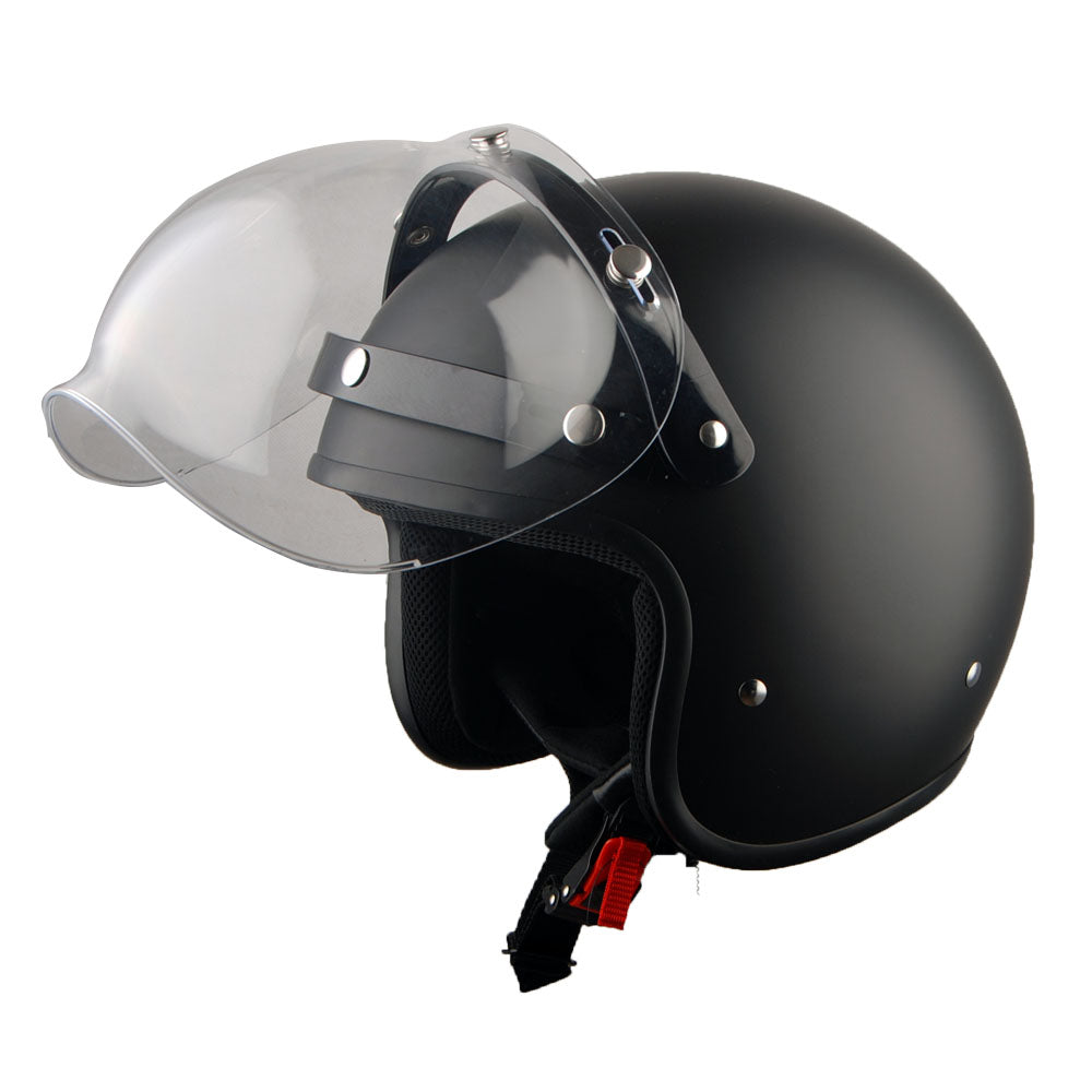 1Storm Motorcycle Open Face Helmet Mopeds Scooter Pilot Half Face Helmet with Detachable Clear Shield: HKY207Clear