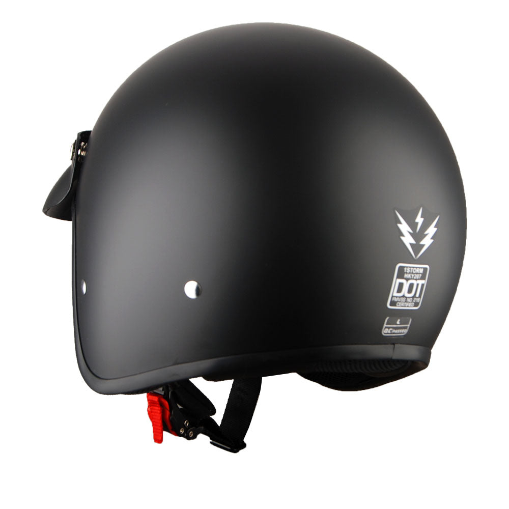 1Storm Motorcycle Open Face Helmet Mopeds Scooter Pilot Half Face Helmet with Detachable Clear Shield: HKY207Clear