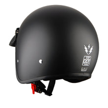 1Storm Motorcycle Open Face Helmet Mopeds Scooter Pilot Half Face Helmet with Peak Visor, HKY207 + Tinted Goggle Bundle