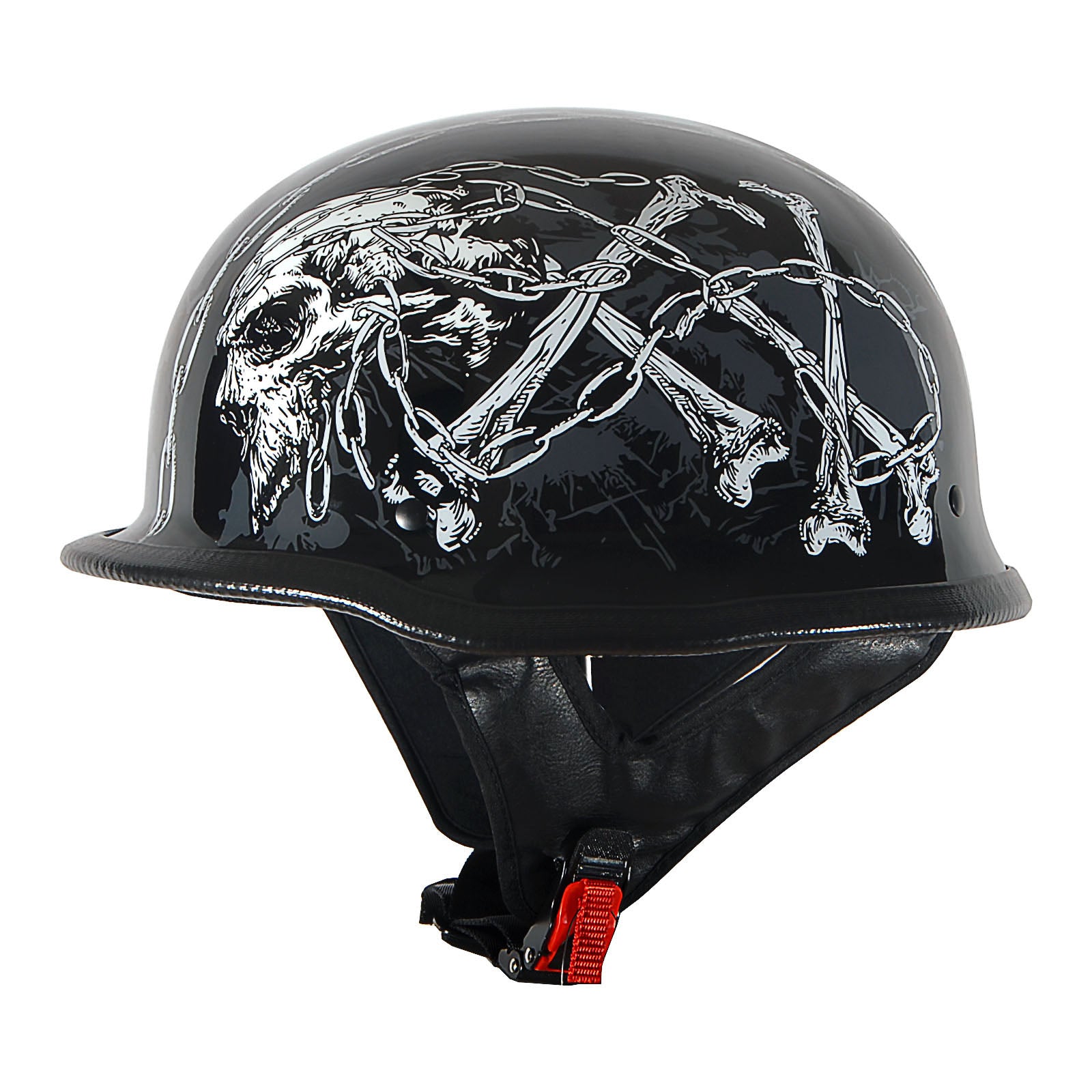 1Storm Novelty Motorcycle Helmet Half Face German Style DOT Approved: HKY602