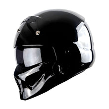 1Storm Motorcycle Full Face Helmet Open Face Helmet with Smoked Shield (Detachable Visor & Face Mask): HKY881S-E