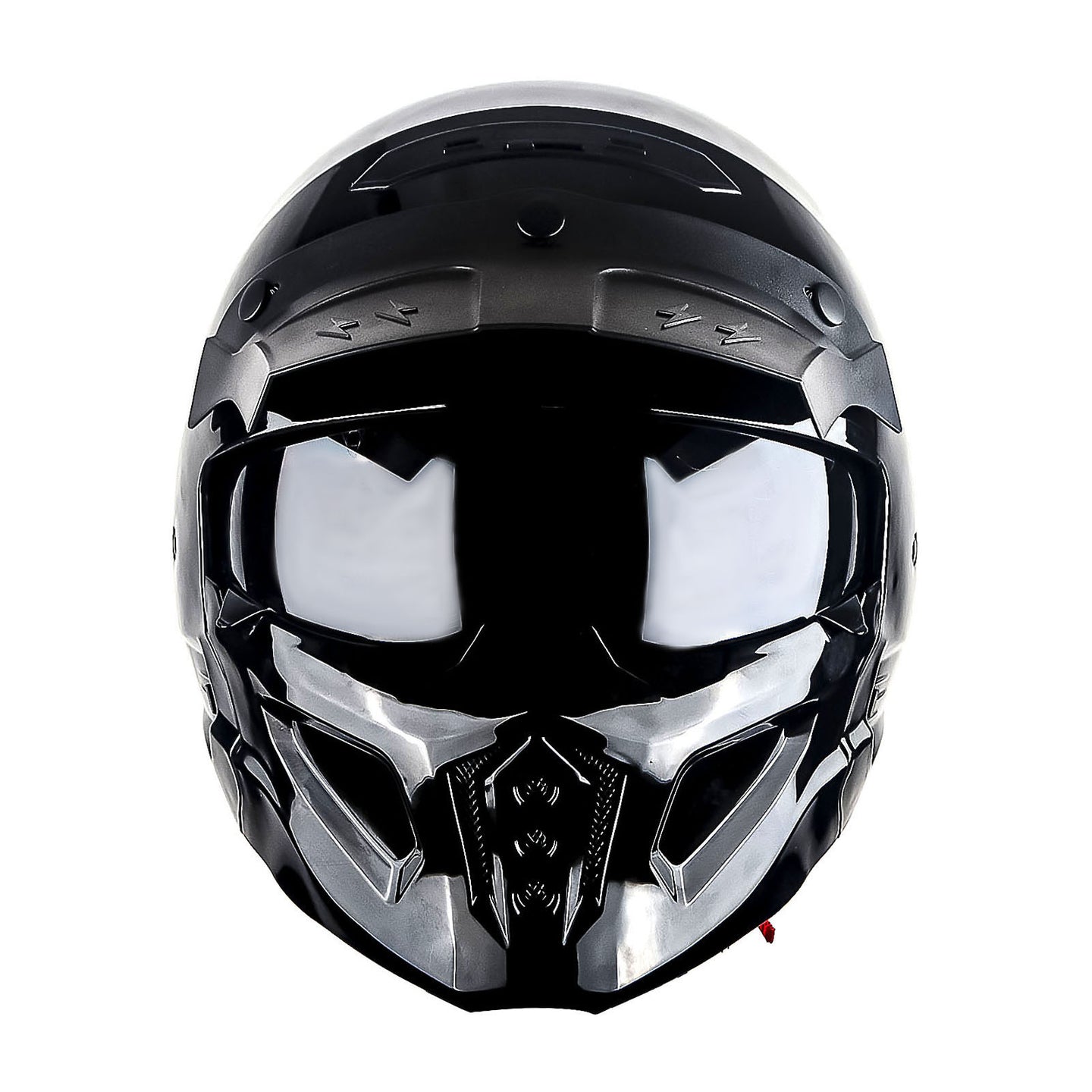 1Storm Motorcycle Full Face Helmet Open Face Helmet with Smoked Shield (Detachable Visor & Face Mask): HKY881S-E