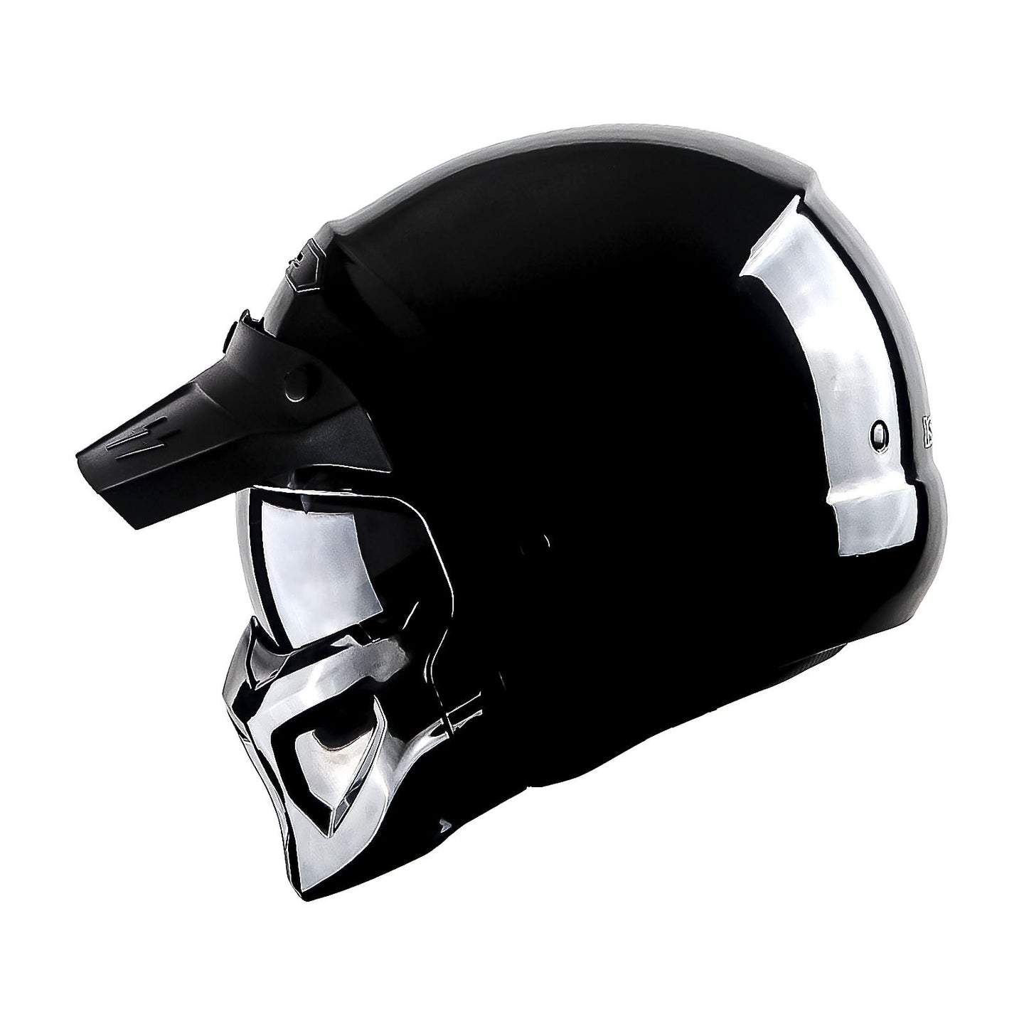1Storm Motorcycle Full Face Helmet Open Face Helmet with Smoked Shield (Detachable Visor & Face Mask): HKY881S-E