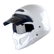 1Storm Motorcycle Full Face Helmet Open Face Helmet with Smoked Shield (Detachable Visor & Face Mask): HKY881S-E