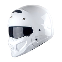 1Storm Motorcycle Full Face Helmet Open Face Helmet with Smoked Shield (Detachable Visor & Face Mask): HKY881S-E