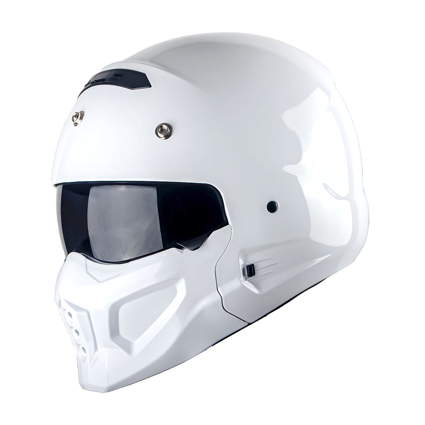 1Storm Motorcycle Full Face Helmet Open Face Helmet with Smoked Shield (Detachable Visor & Face Mask): HKY881S-E