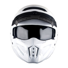 1Storm Motorcycle Full Face Helmet Open Face Helmet with Smoked Shield (Detachable Visor & Face Mask): HKY881S-E