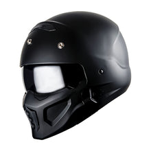 1Storm Motorcycle Full Face Helmet Open Face Helmet with Smoked Shield (Detachable Visor & Face Mask): HKY881S-E