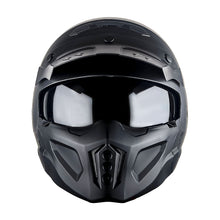 1Storm Motorcycle Full Face Helmet Open Face Helmet with Smoked Shield (Detachable Visor & Face Mask): HKY881S-E