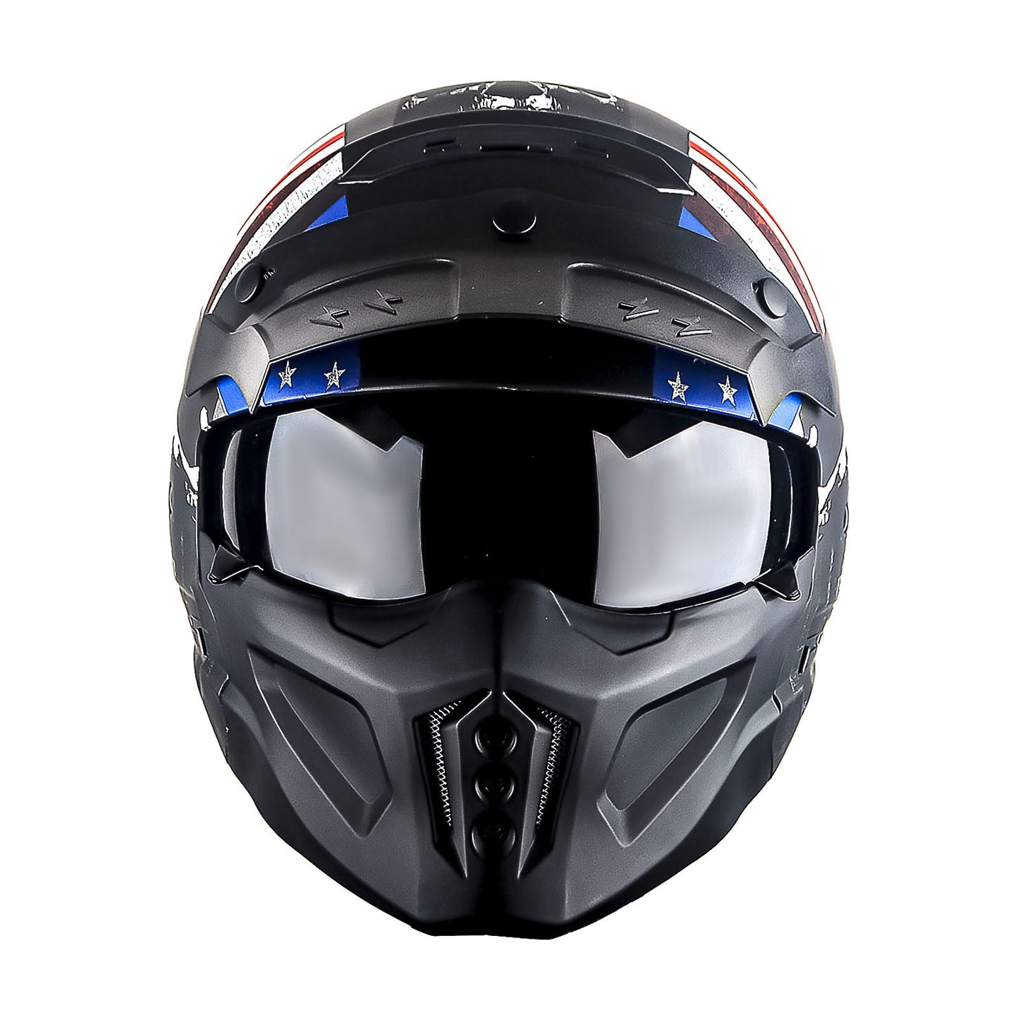 1Storm Motorcycle Full Face Helmet Open Face Helmet with Smoked Shield (Detachable Visor & Face Mask): HKY881S-E