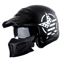 1Storm Motorcycle Full Face Helmet Open Face Helmet with Smoked Shield (Detachable Visor & Face Mask): HKY881S-E