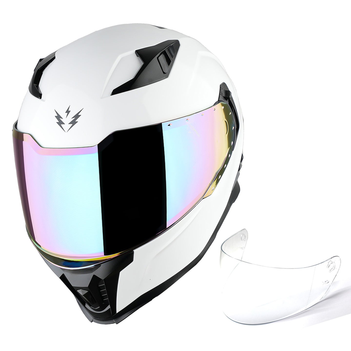 1Storm Motorcycle Full Face Helmet for Adults Men and Women Street Bike Racing Helmet DOT Approved with one Extra Clear Shield: KT828