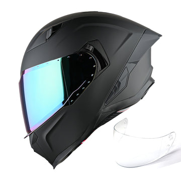 1Storm Motorcycle Full Face Helmet for Adults Men and Women Street Bike Racing Helmet DOT Approved with one Extra Clear Shield: KT828