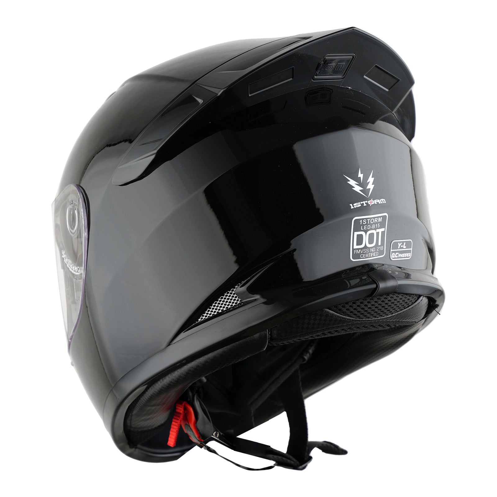 1Storm Motorcycle Youth Kids Street Dirt Bike ATV BMX MX Go Cart Karting Full Face Helmet with LED Tail Light: LED-B15