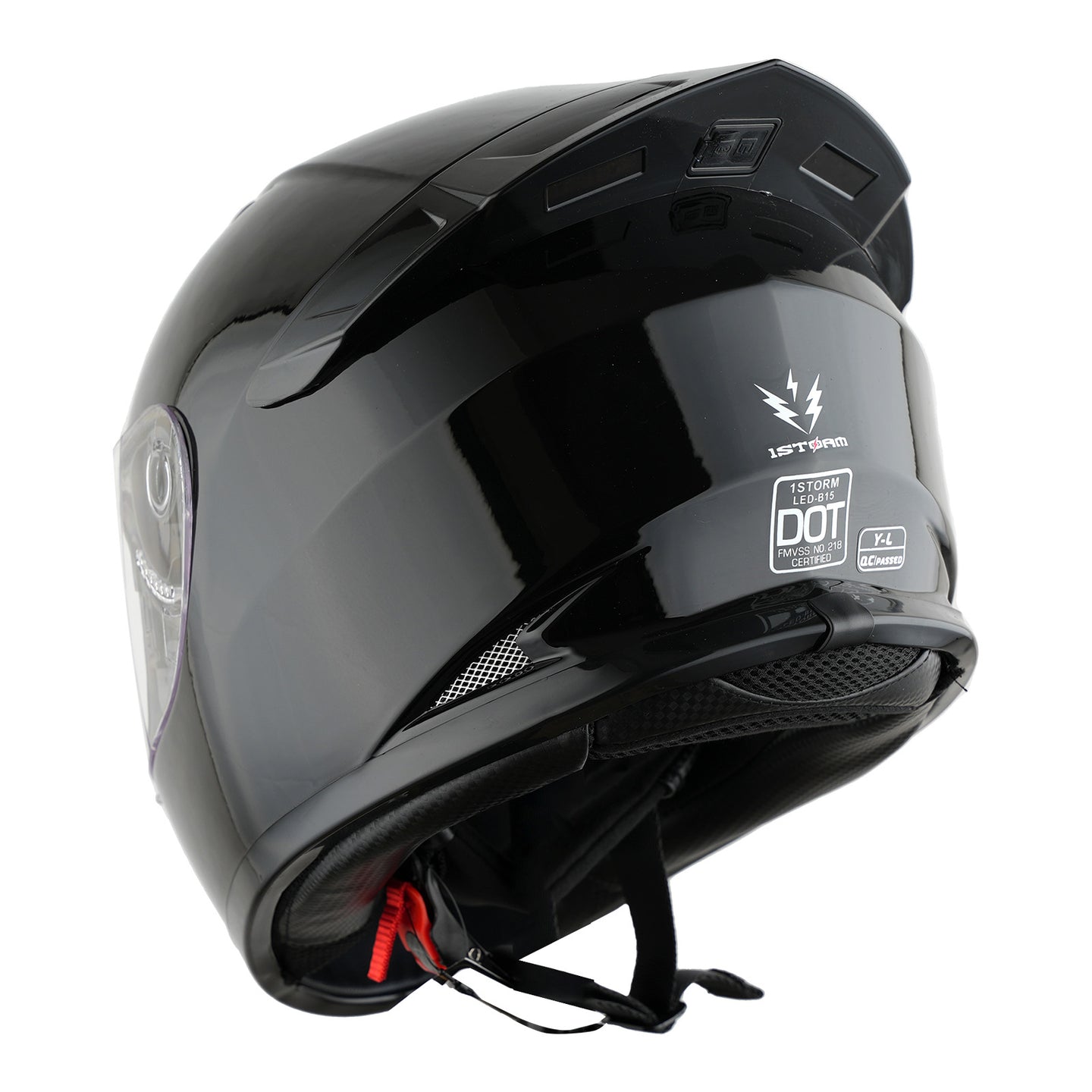 1Storm Motorcycle Youth Kids Street Dirt Bike ATV BMX MX Go Cart Karting Full Face Helmet with LED Tail Light: LED-B15