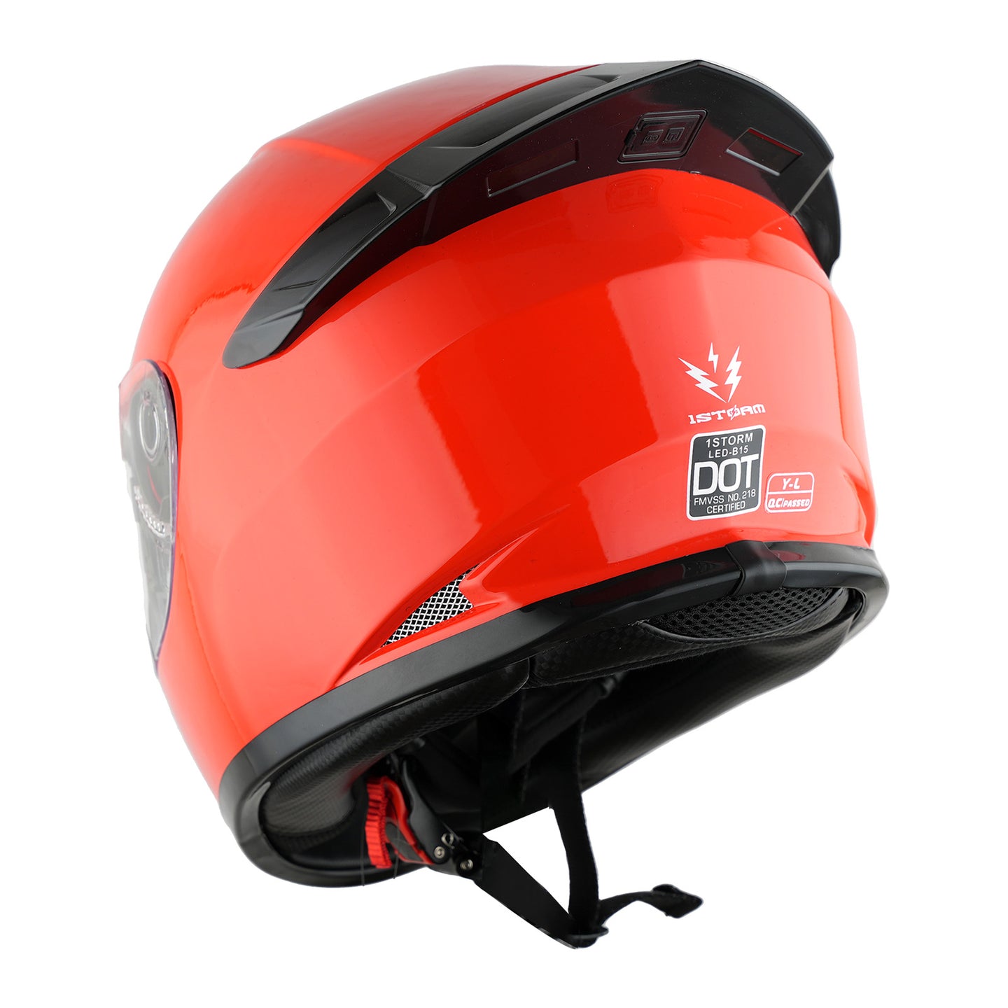 1Storm Motorcycle Youth Kids Street Dirt Bike ATV BMX MX Go Cart Karting Full Face Helmet with LED Tail Light: LED-B15