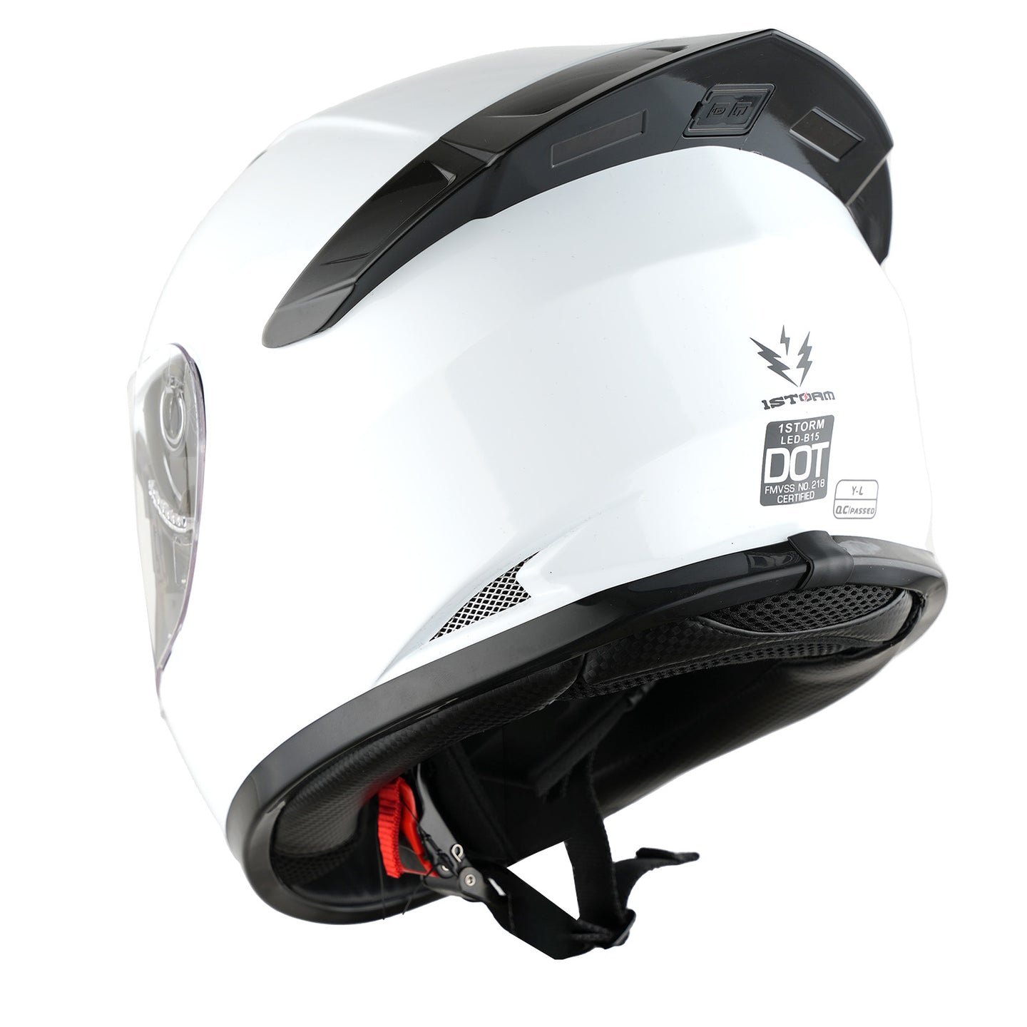 1Storm Motorcycle Youth Kids Street Dirt Bike ATV BMX MX Go Cart Karting Full Face Helmet with LED Tail Light: LED-B15