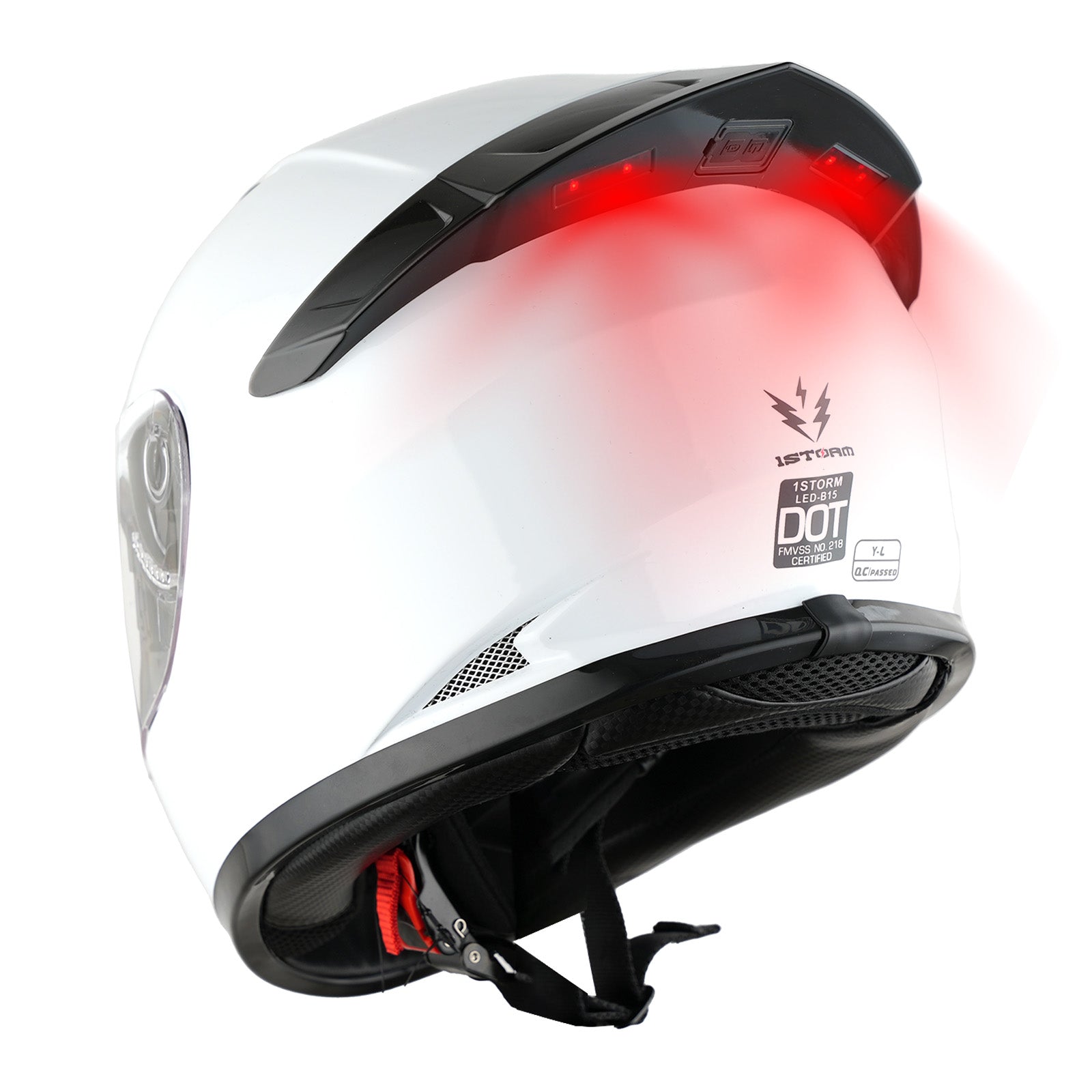 1Storm Motorcycle Youth Kids Street Dirt Bike ATV BMX MX Go Cart Karting Full Face Helmet with LED Tail Light: LED-B15