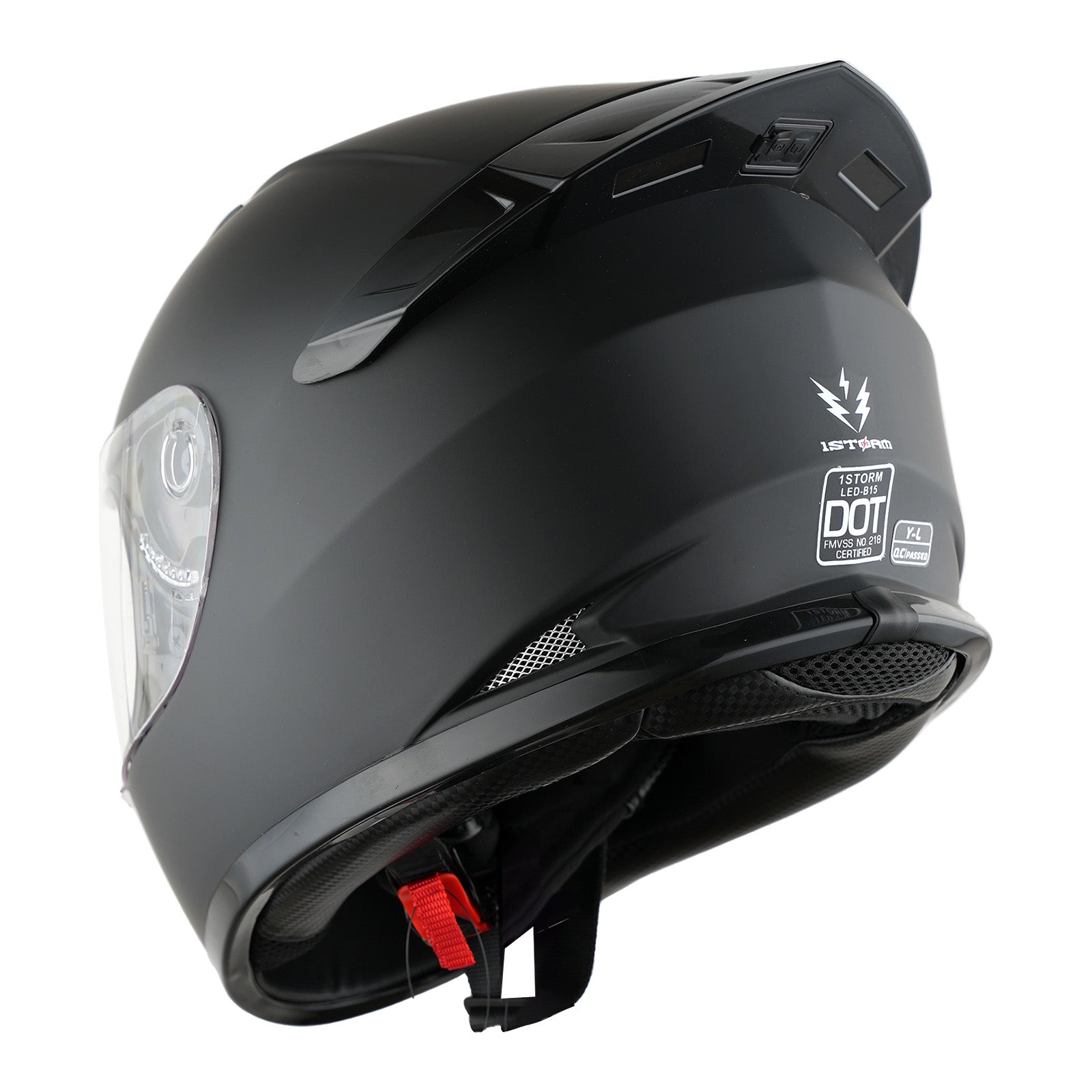 1Storm Motorcycle Youth Kids Street Dirt Bike ATV BMX MX Go Cart Karting Full Face Helmet with LED Tail Light: LED-B15