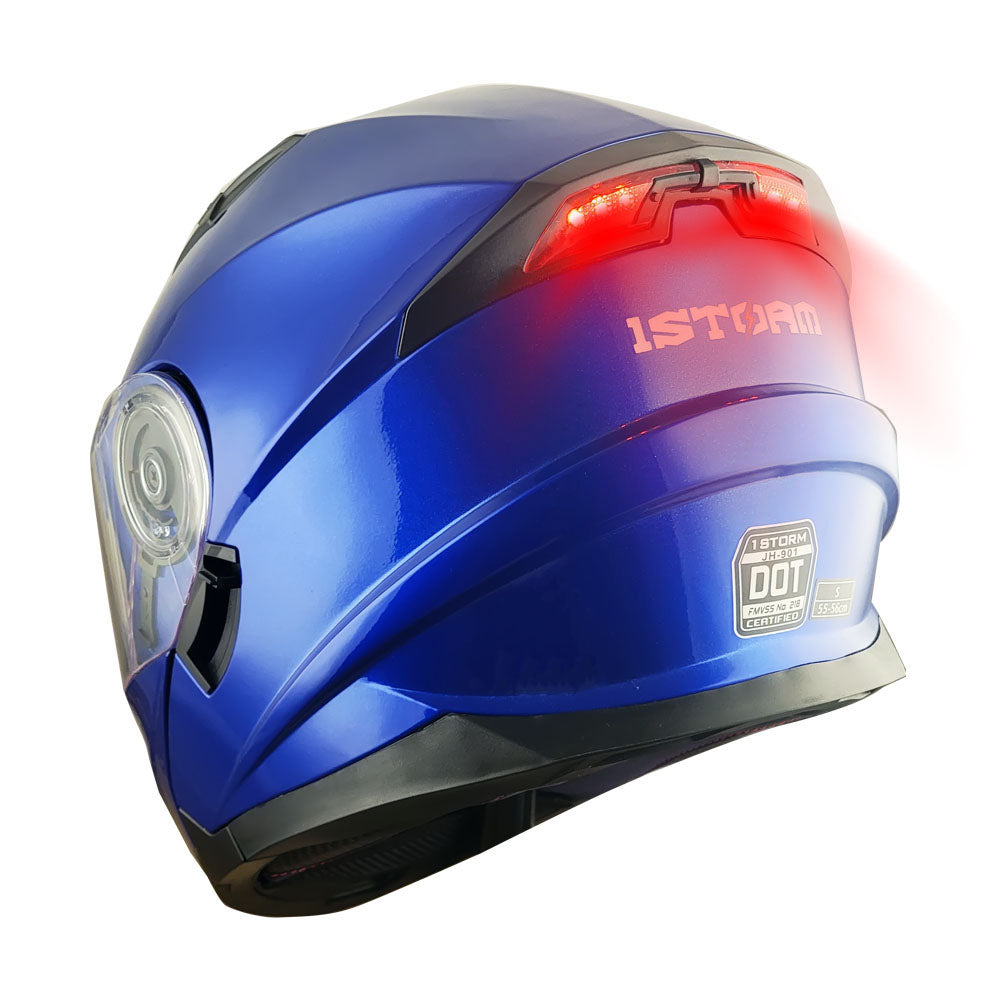 1Storm Motorcycle Modular Dual Visor Modular901 with LED Tail Light