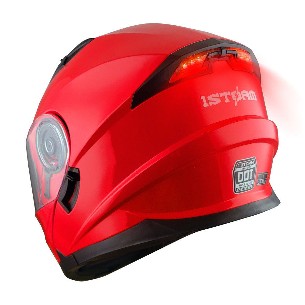 1Storm Motorcycle Modular Dual Visor Modular901 with LED Tail Light